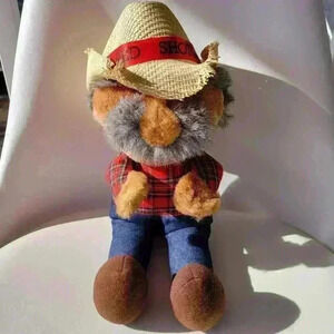 Vintage 1980's Shotgun Red Plush Stuffed Old Man Doll Nashville